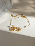 Pearl and Shell Pendant Bracelet [BV94IHXP]