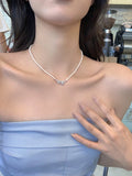 Pearl Bow Choker Necklace [BRKCQH98]