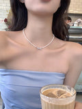 Pearl Bow Choker Necklace [2SUXS2BQ]