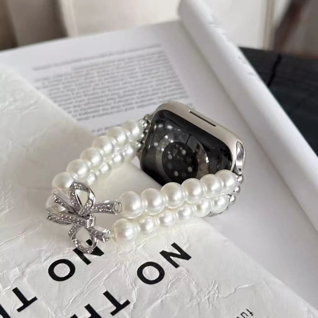 Pearl Bow Elastic Watch Strap [BR2TBLOC]