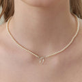 Pearl Bow Pendant Necklace [D5EER4DE]