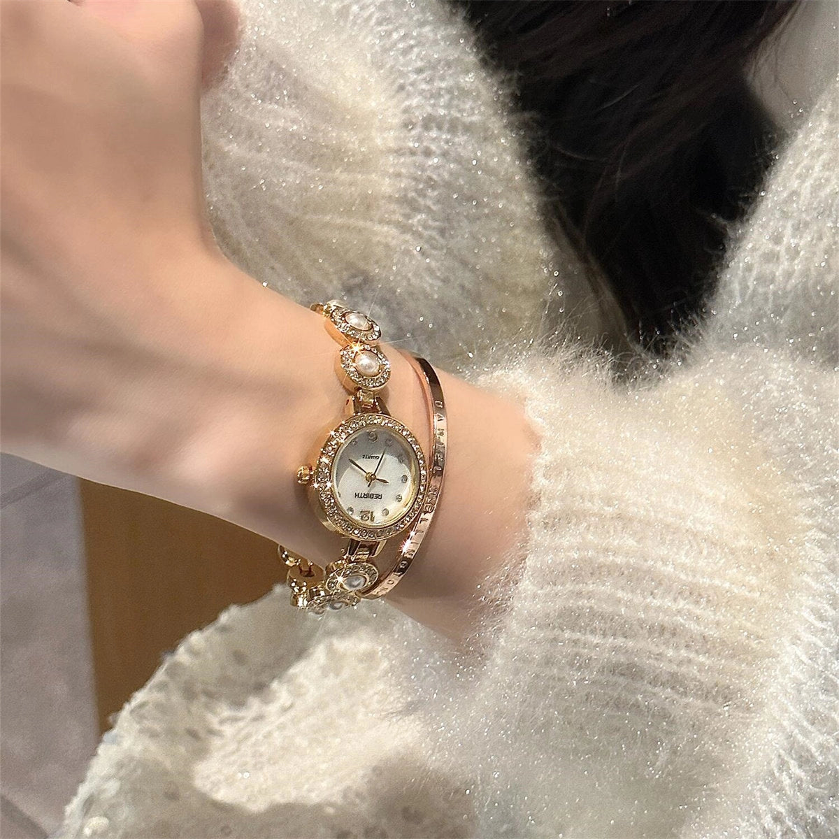 Pearl Bracelet Watch [LLCPT0FK]