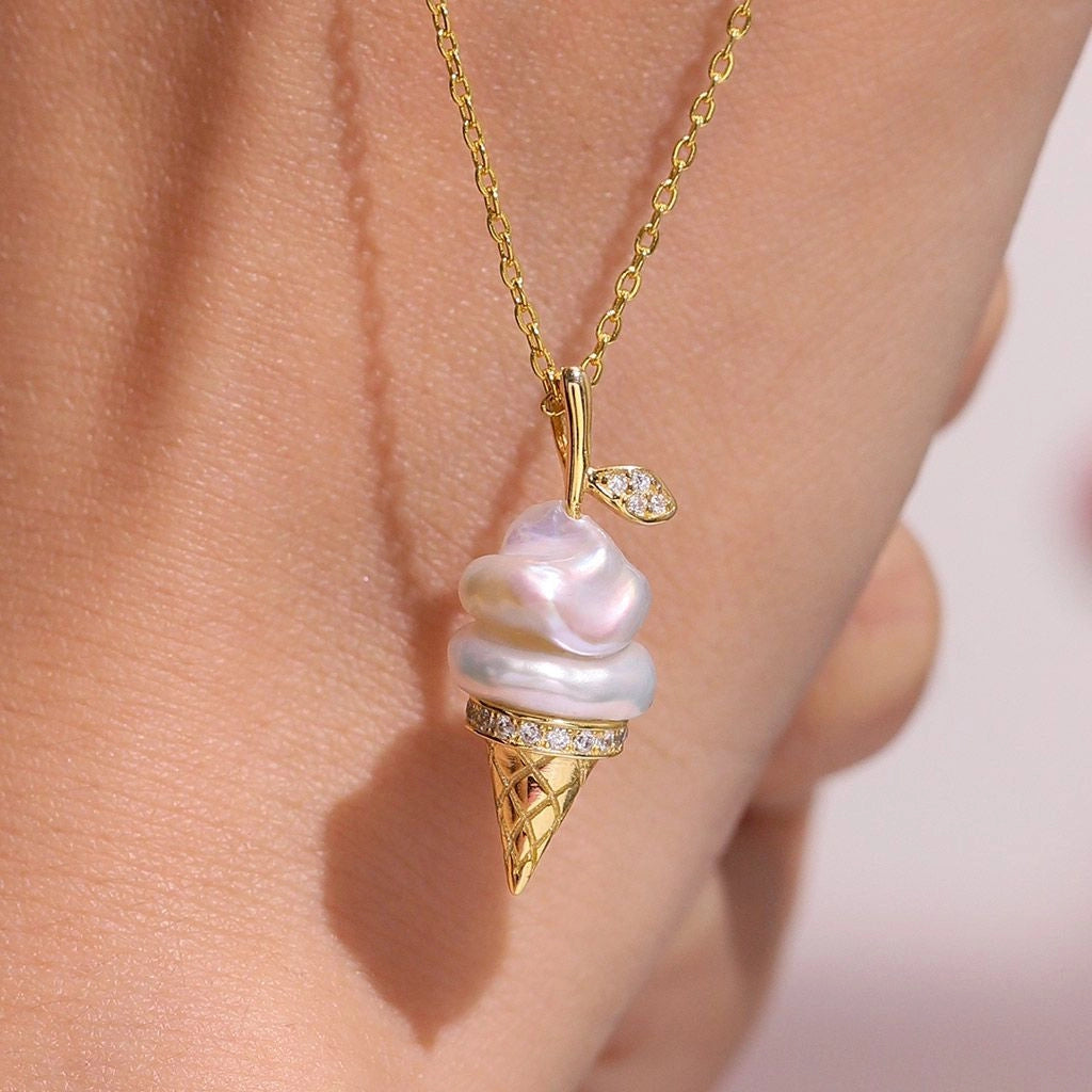 Pearl Chain Ice Cream Necklace [N1935F3R]