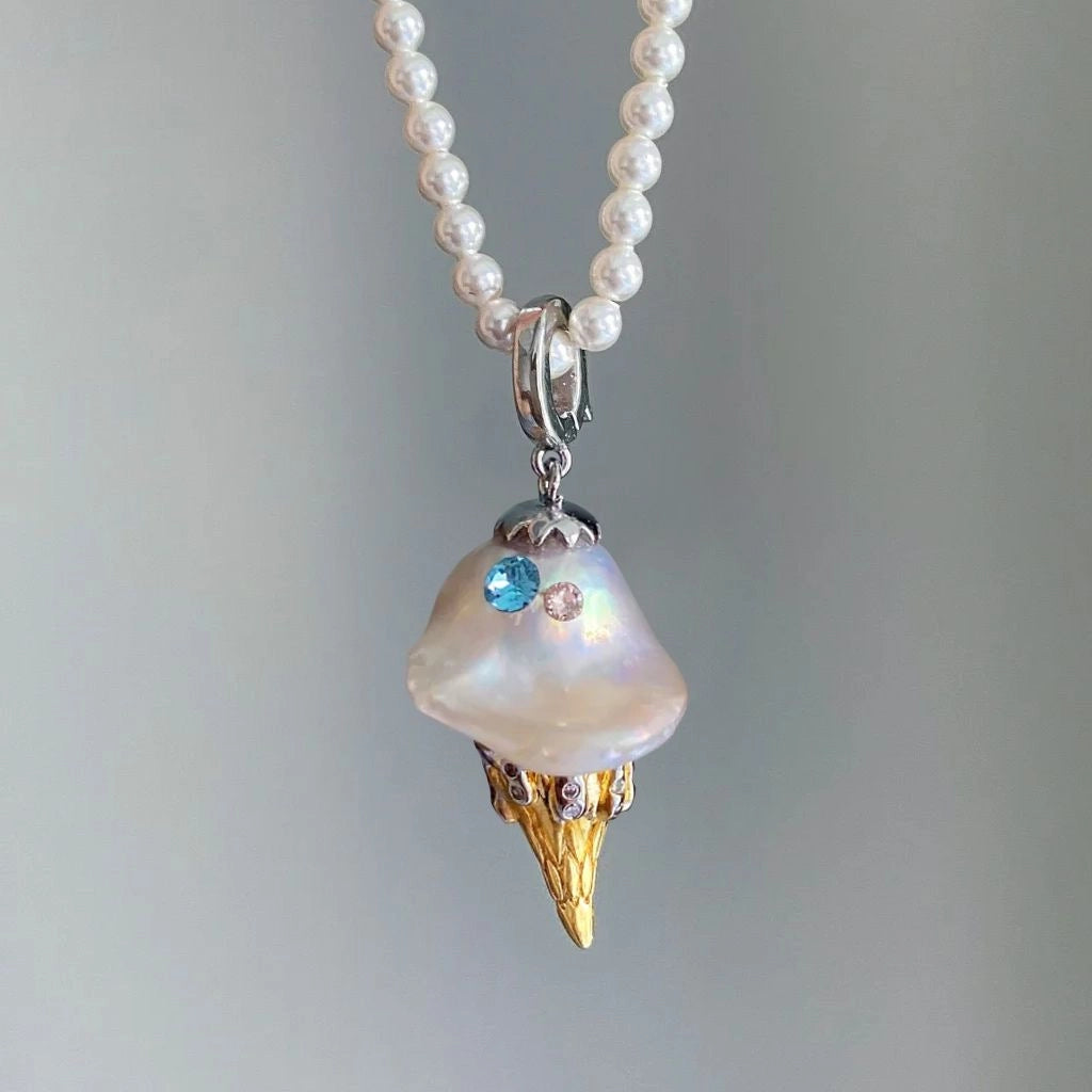 Pearl Chain Ice Cream Necklace [IMMAR0V7]