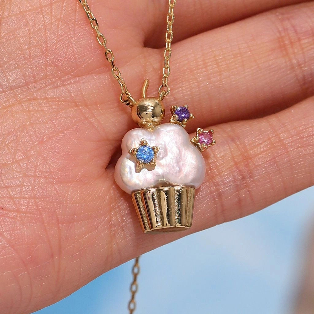 Pearl Chain Ice Cream Necklace [MKH5RCS0]