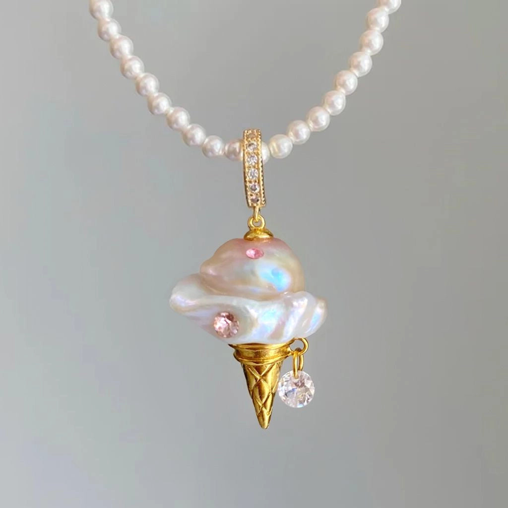 Pearl Chain Ice Cream Necklace [WRQZLB7Z]