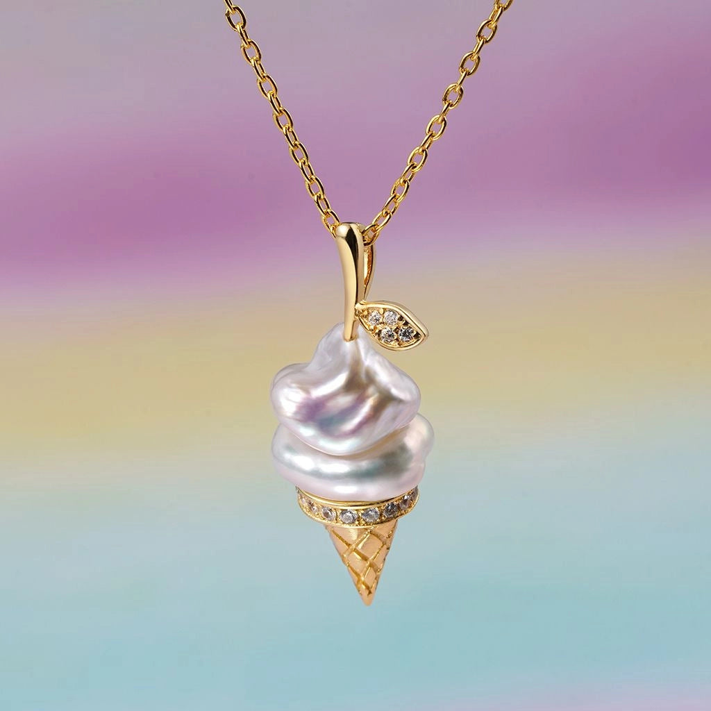 Pearl Chain Ice Cream Necklace [3XYFU7AN]