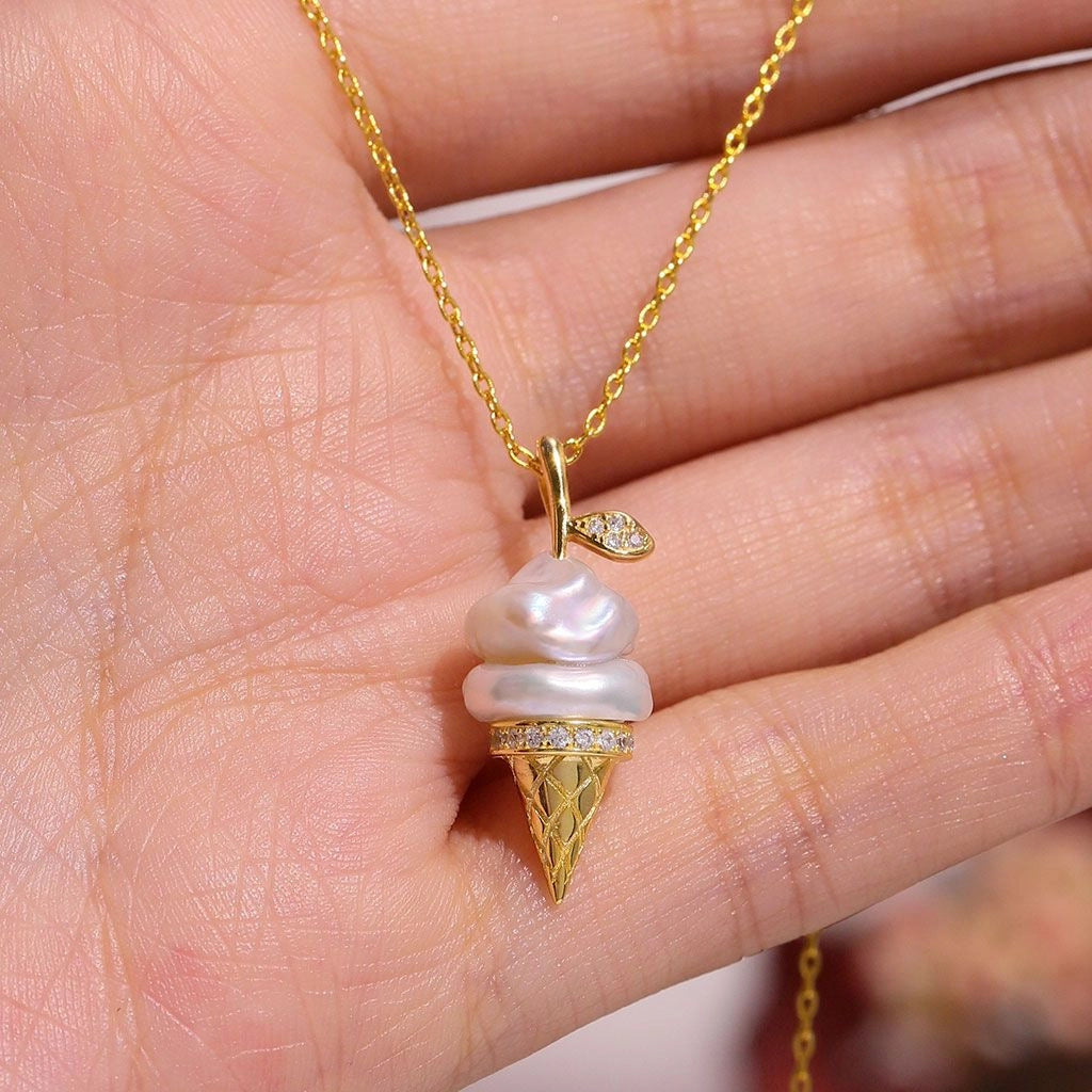 Pearl Chain Ice Cream Necklace [5727IMEM]