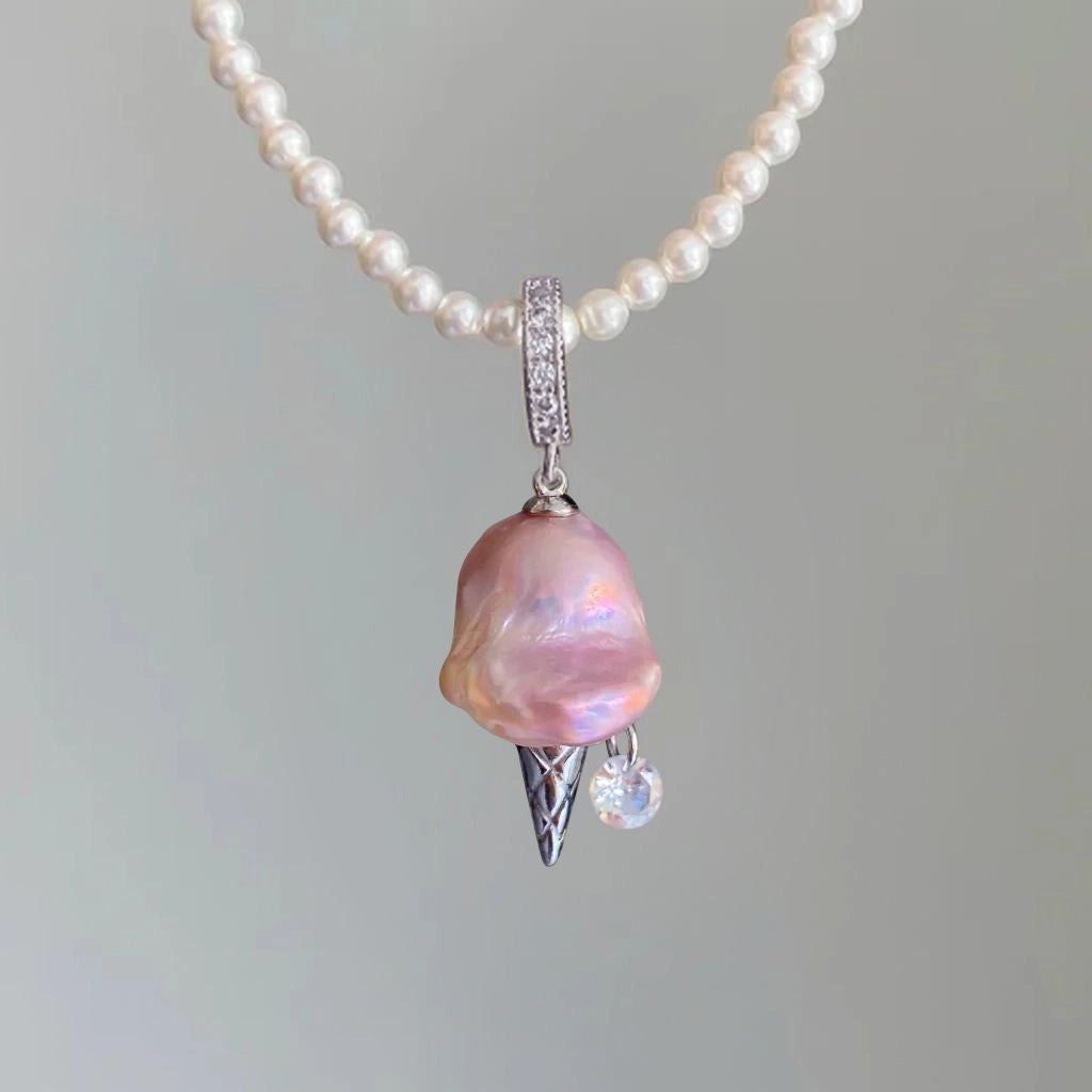 Pearl Chain Ice Cream Necklace [47N21D9Z]