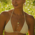 Pearl Flower Pendant Necklace [O0LW10WP]
