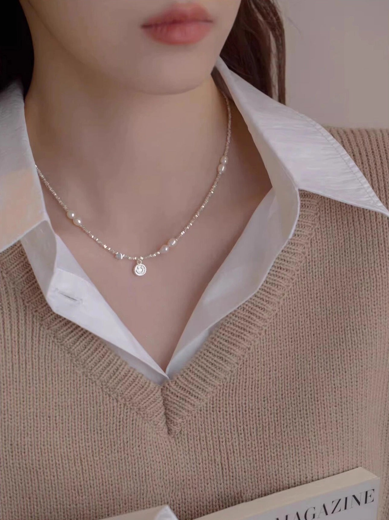 Pearl Heart Pendant Necklace [R6KBMOGS]