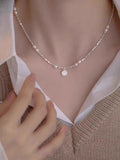 Pearl Heart Pendant Necklace [DB8Y6R3G]