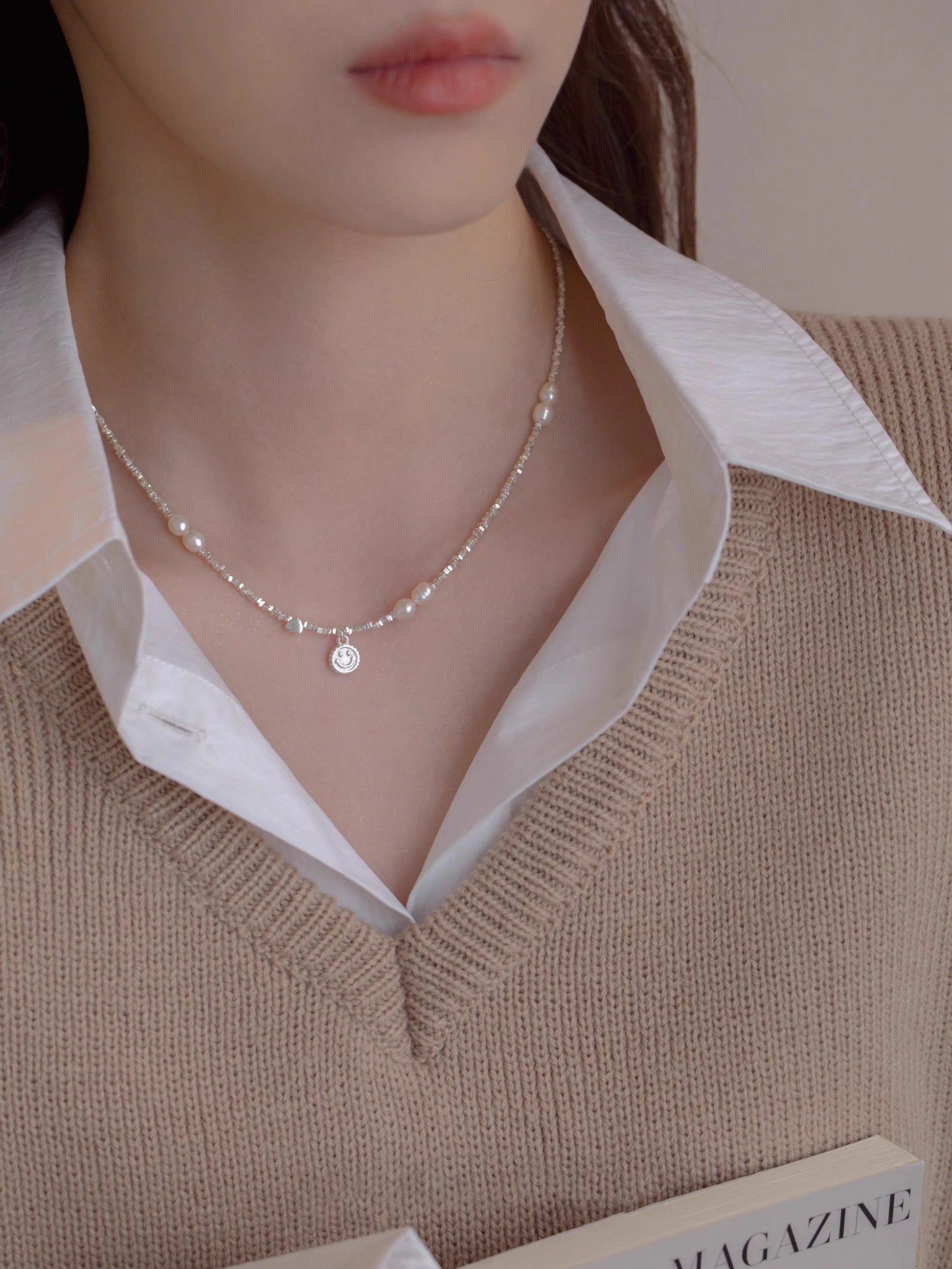 Pearl Heart Pendant Necklace [BWA2QFH0]