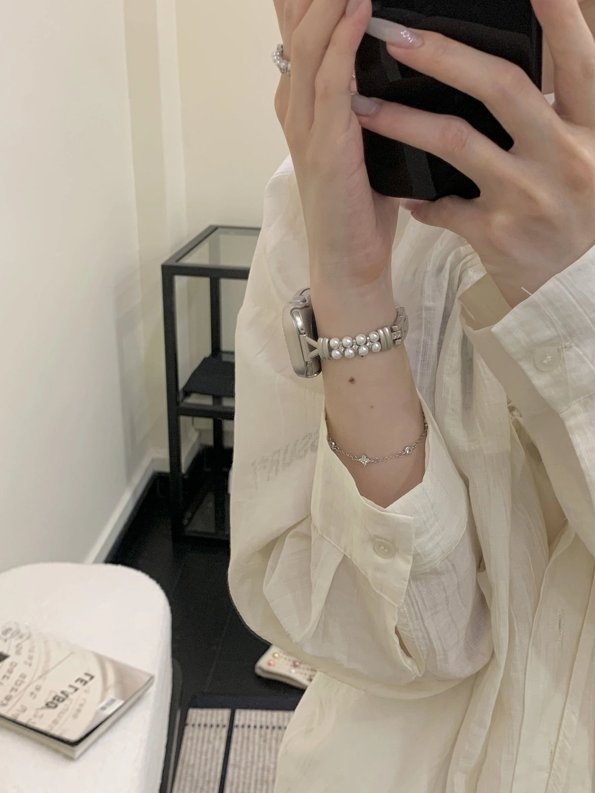 Pearl Knot Metal Watch Strap [GGEPN3JZ]