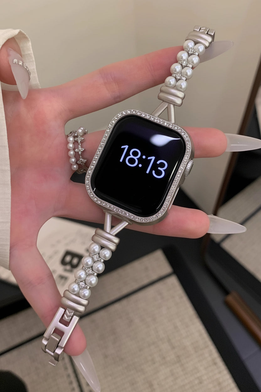 Pearl Knot Metal Watch Strap [5SUY8PJ5]