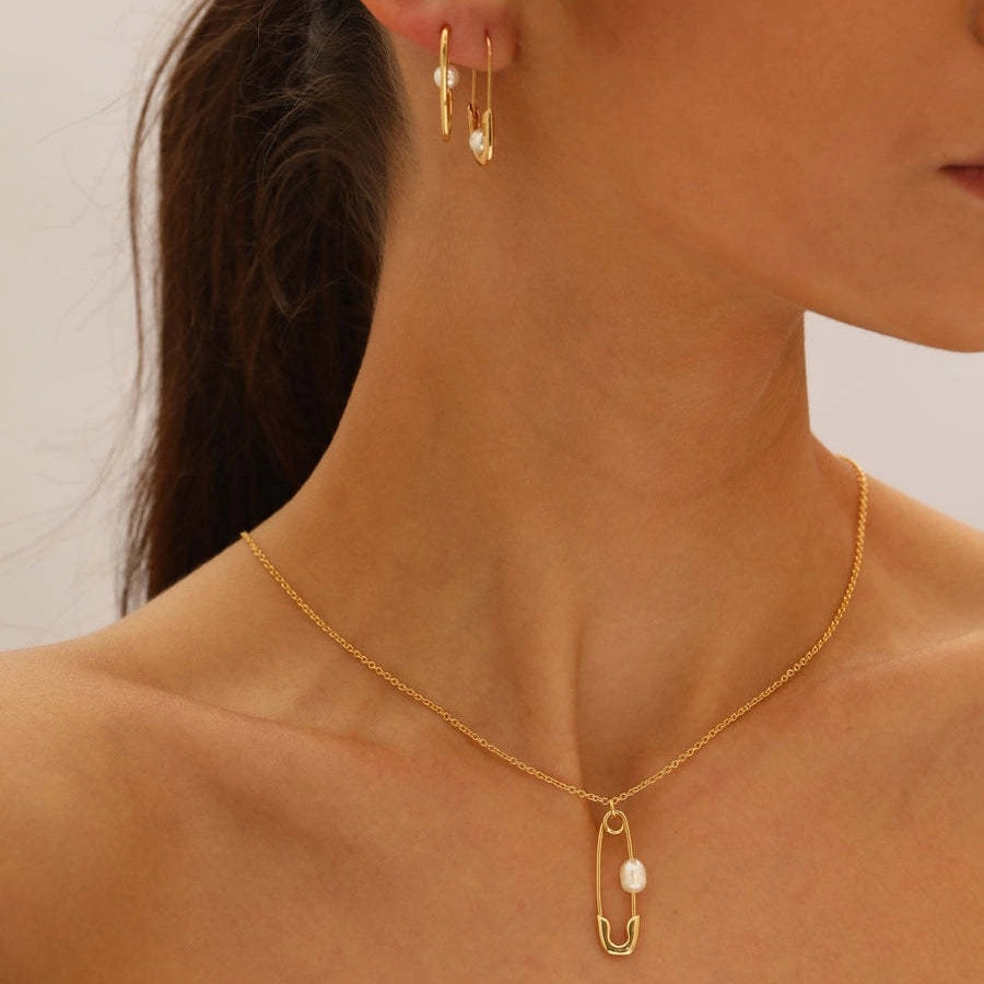 Pearl Pin Chain Necklace [IDZSN6Z0]