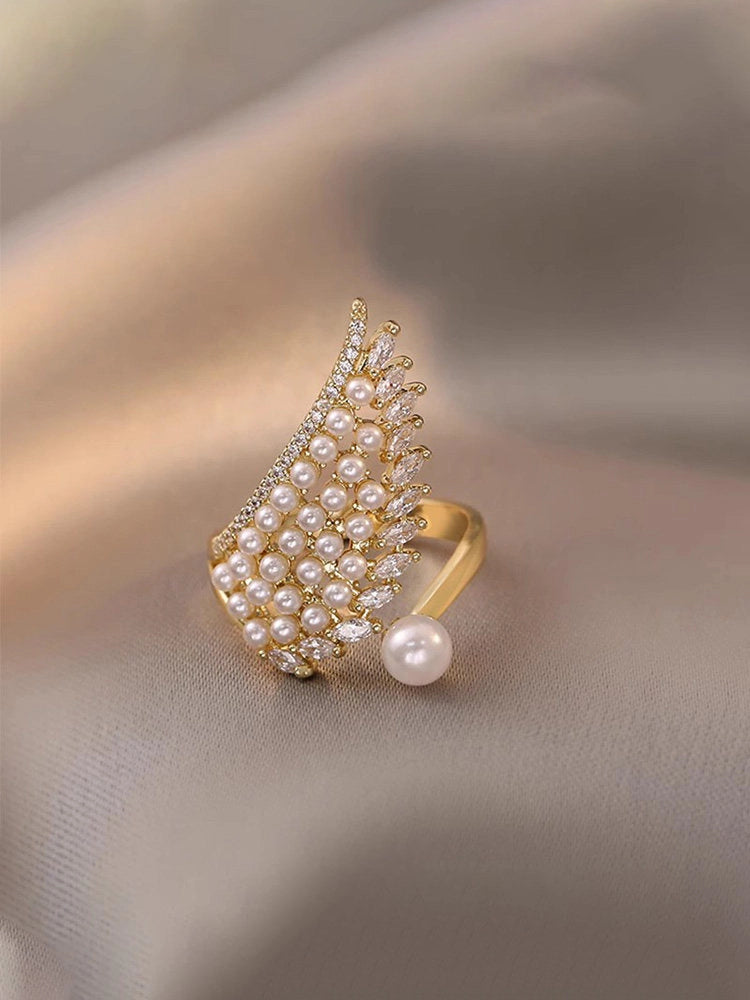 Pearl Wing Open Ring [776BGETR]