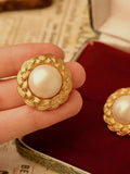 Pearl Woven Clip-On Earrings [KFIU5F31]