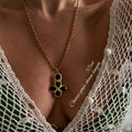 Pebble Cross Pendant Necklace [QOLPMU7E]