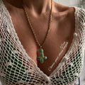 Pebble Cross Pendant Necklace [PKKX8DLB]