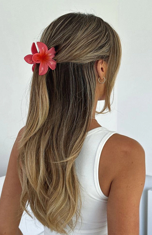 Missy Jewelry Phaedra Gilded Floral Hair Clip - Hot Pink