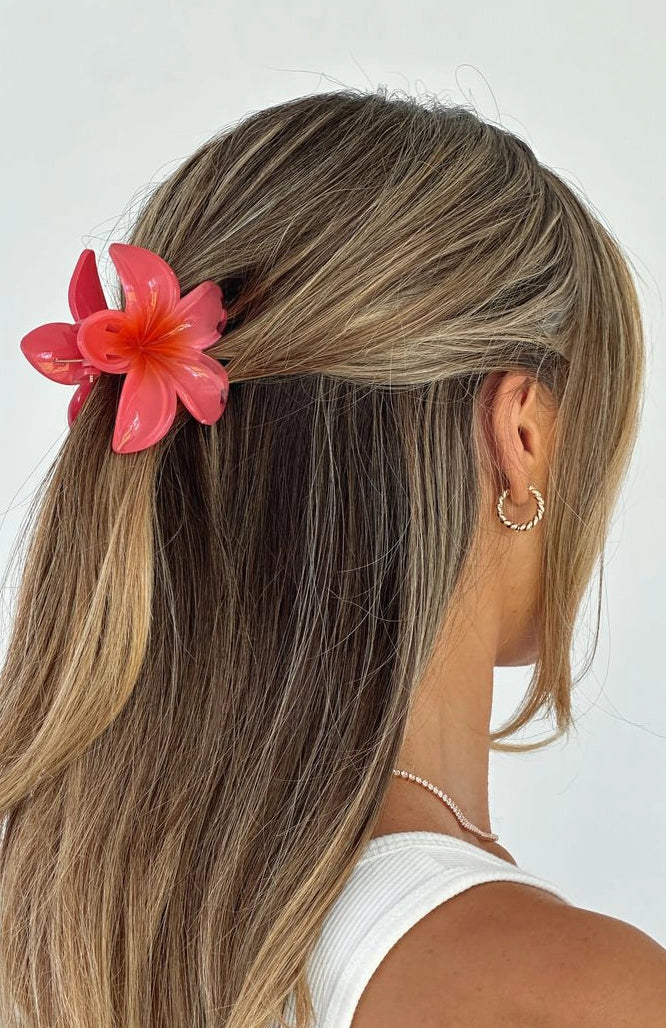 Missy Jewelry Phaedra Gilded Floral Hair Clip - Hot Pink