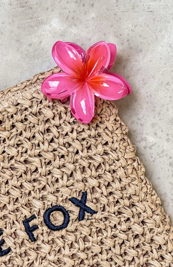 Missy Jewelry Phaedra Gilded Floral Hair Clip - Hot Pink