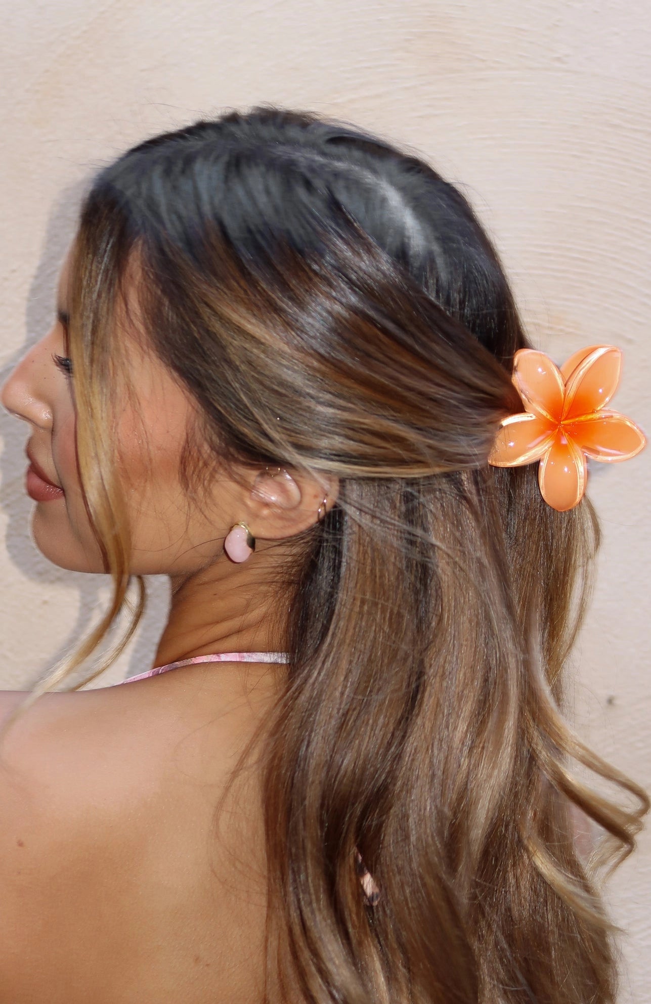 Missy Jewelry Phaedra Gilded Floral Hair Clip - Peach