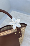 Missy Jewelry Phaedra Gilded Floral Hair Clip - White Marble
