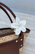 Missy Jewelry Phaedra Gilded Floral Hair Clip - White Marble