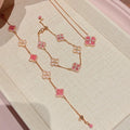 Pink Clover Pendant Necklace [9UJDCDMQ]