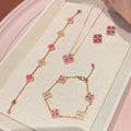 Pink Clover Pendant Necklace [OIFQCR5D]