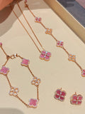 Pink Clover Pendant Necklace [L2D1T4ZP]