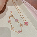 Pink Clover Pendant Necklace [QRMTMKG9]