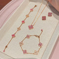 Pink Clover Pendant Necklace [PZUK5G94]