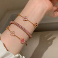 Pink Clover Pendant Necklace [HN1SY0B1]