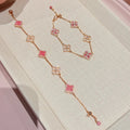 Pink Clover Pendant Necklace [MWKDRL0C]