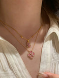 Pink Clover Pendant Necklace [HFKHF29V]