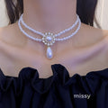 Presleigh Layered Pearl Drop Necklace [YRQJDJZ0]