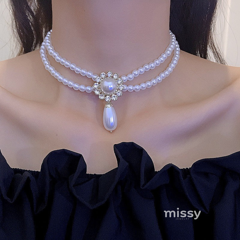 Presleigh Layered Pearl Drop Necklace [YRQJDJZ0]