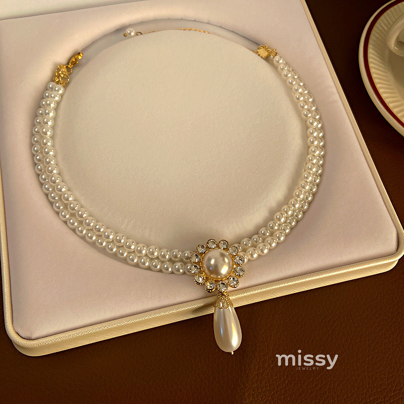 Presleigh Layered Pearl Drop Necklace [VYM4LL61]