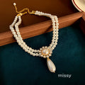 Presleigh Layered Pearl Drop Necklace [5U6TP4YY]