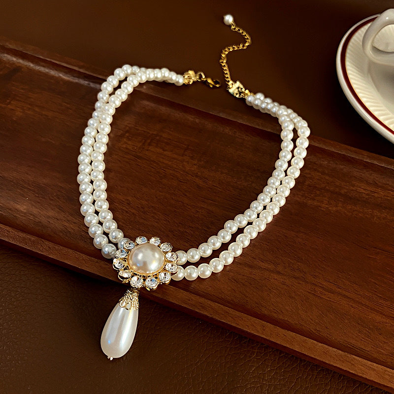 Presleigh Layered Pearl Drop Necklace [0E00IAJG]