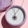 Purple Zircon Star Pendant Necklace [HQU9G067]