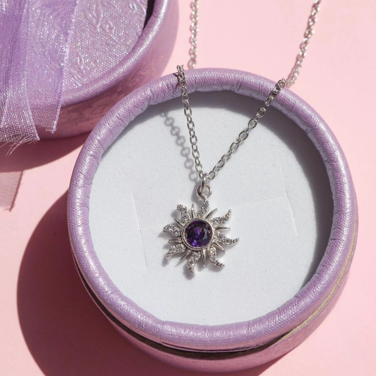 Purple Zircon Star Pendant Necklace [HQU9G067]