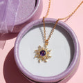Purple Zircon Star Pendant Necklace [6YOMXOKK]