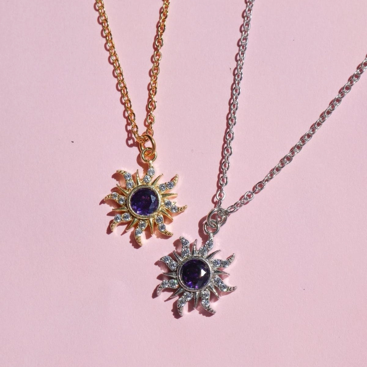 Purple Zircon Star Pendant Necklace [B03003UM]