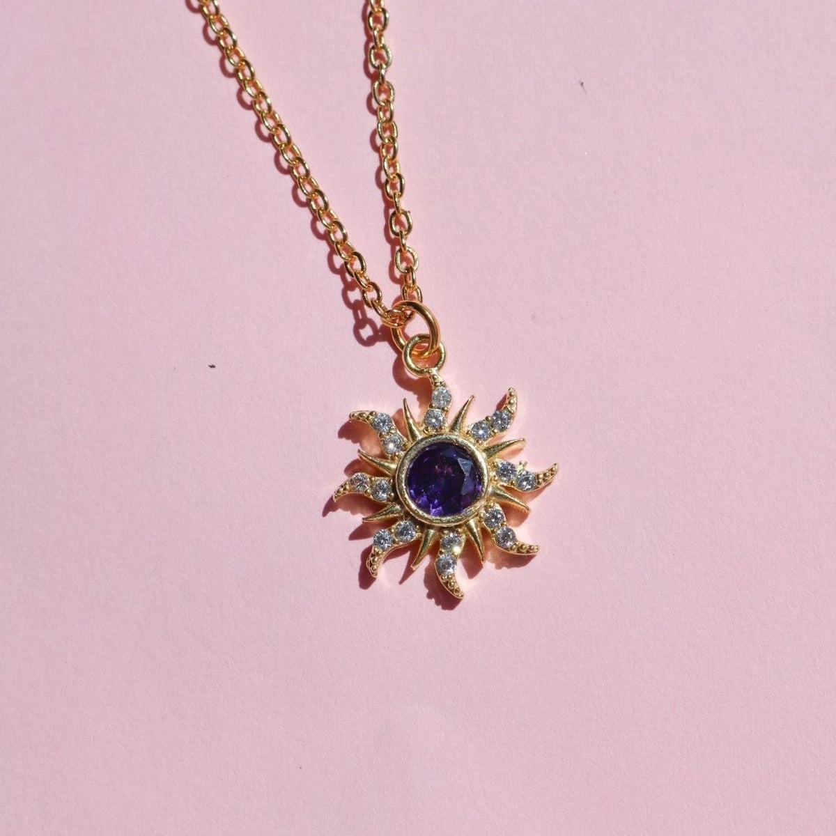 Purple Zircon Star Pendant Necklace [LQTV0LY6]