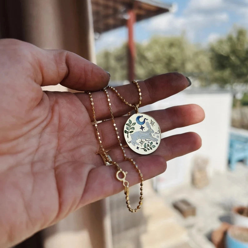 Rabbit Element Pendant Necklace [UWCR46EL]