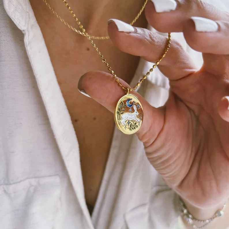 Rabbit Element Pendant Necklace [L7HG109P]